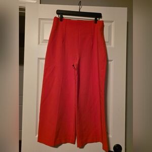 Zara Women's Bold Red Wide Leg Pants